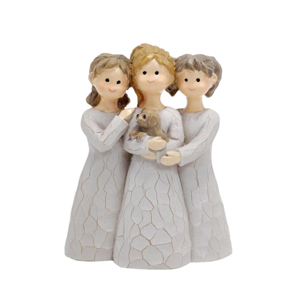Creative Three Girls Resin Figurine for Desktop & Home Decor - Thanksgiving & Christmas Ornament