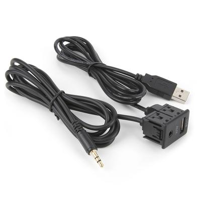 3.5mm AUX Uzatma Kablosu Adaptörü Gömme Montajlı USB Bağlantı Noktası Kulaklık Jakı Panel Montajı Araba Tekne için