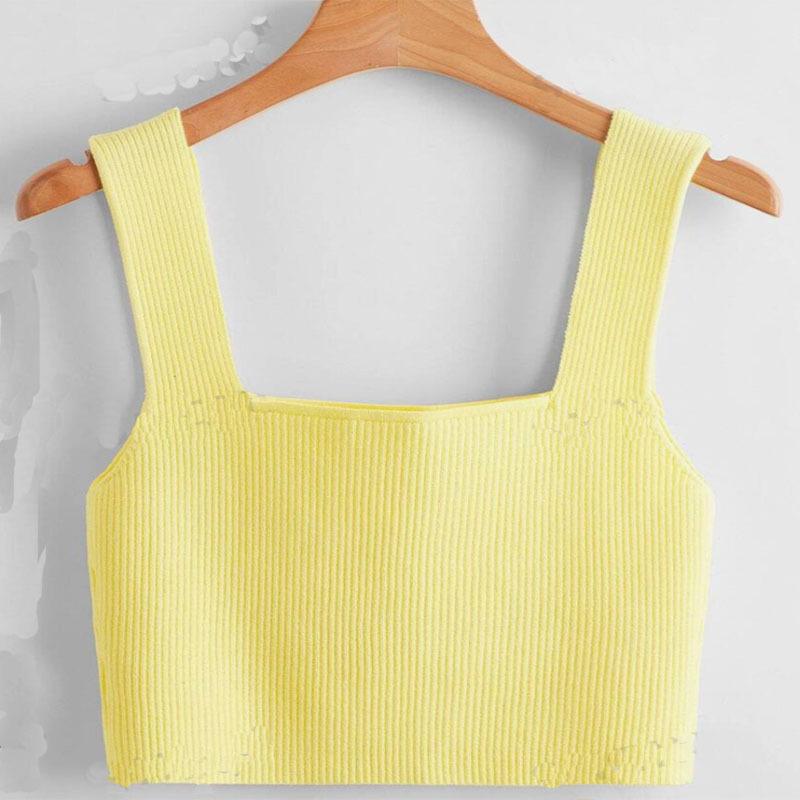 YYFS Blusas y camisas de tirantes sin mangas con estampado de colores sólidos de moda informal de verano y primavera para mujer