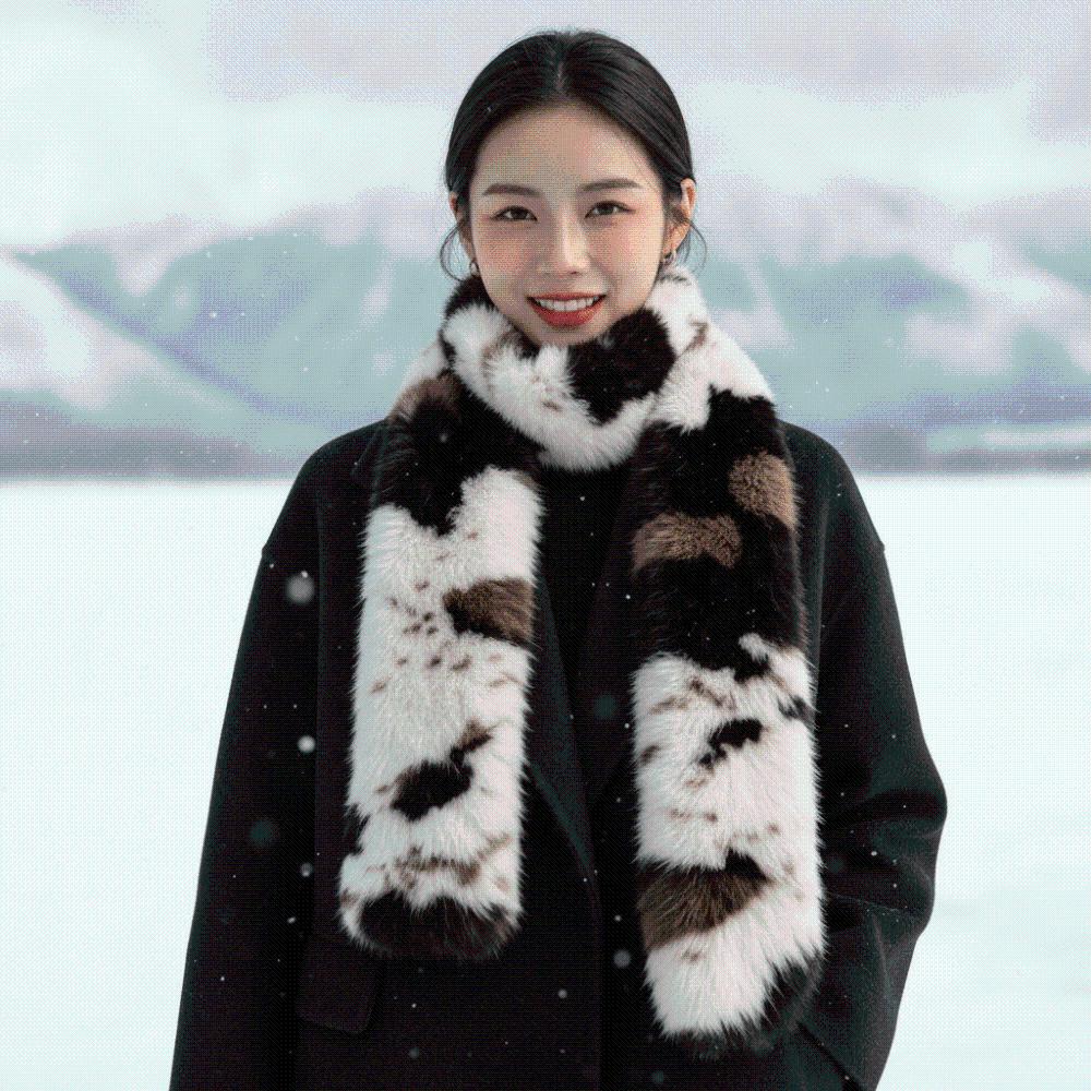 Soft Texture Thick Warm Neck Warmer Skin Friendly Long Fluffy Muffler Fashion Girls