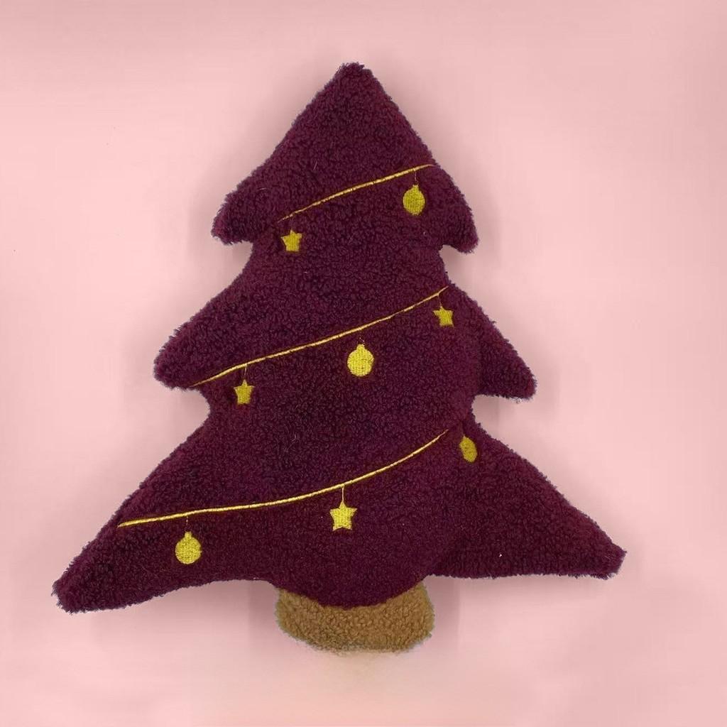 

Christmas Tree Plush Pillow Decorative Cushion For Holiday Home Decor темно-червоний колір
