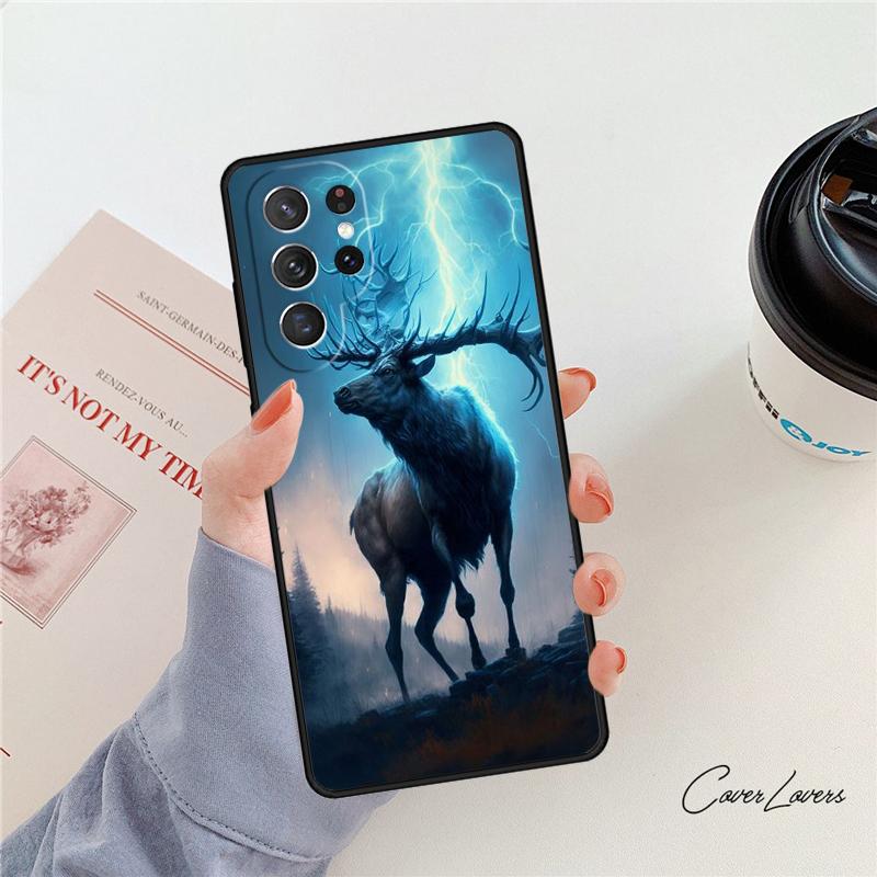 Animal Deer Art phone case For Samsung Galaxy S24 S25 S23 S22 Ultra Note 10 20 Plus S20 S21 FE Cover