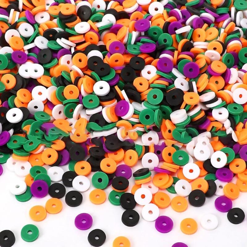 Colorful Ponys Beads Bracelet Set with Halloween Charm and Stretchy String Jewelry Making Supplies for Women Girls