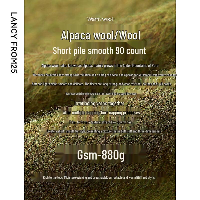 Lanzi Women's Wool Alpaca Blend Retro Long Coat