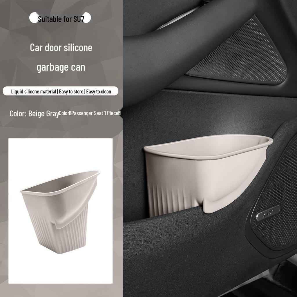 Applicable to Xiaomi SU7: Multi-functional Car Trash Can & Umbrella Storage Silicone Box for Interior Organization