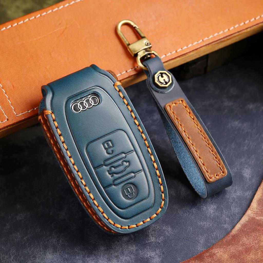 Suitable for2017 model  A4A5A6A7A8/TT Q3Q5Q7 Handmade Cowhide High-End Car Key Cover