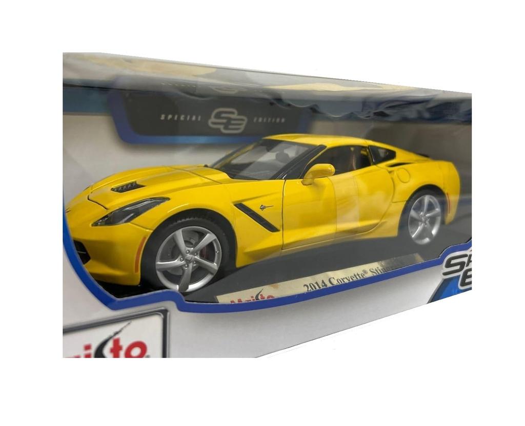 Maisto 2014 Chevrolet Corvette Stingray Yellow Scale Special Edition 2014 Chevrolet Corvette Stingray Diecast Car 1/18