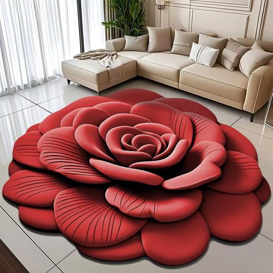 Diatomaceous Earth Bath Mat 3D Peony Pattern Quick Dry Floor Mat
