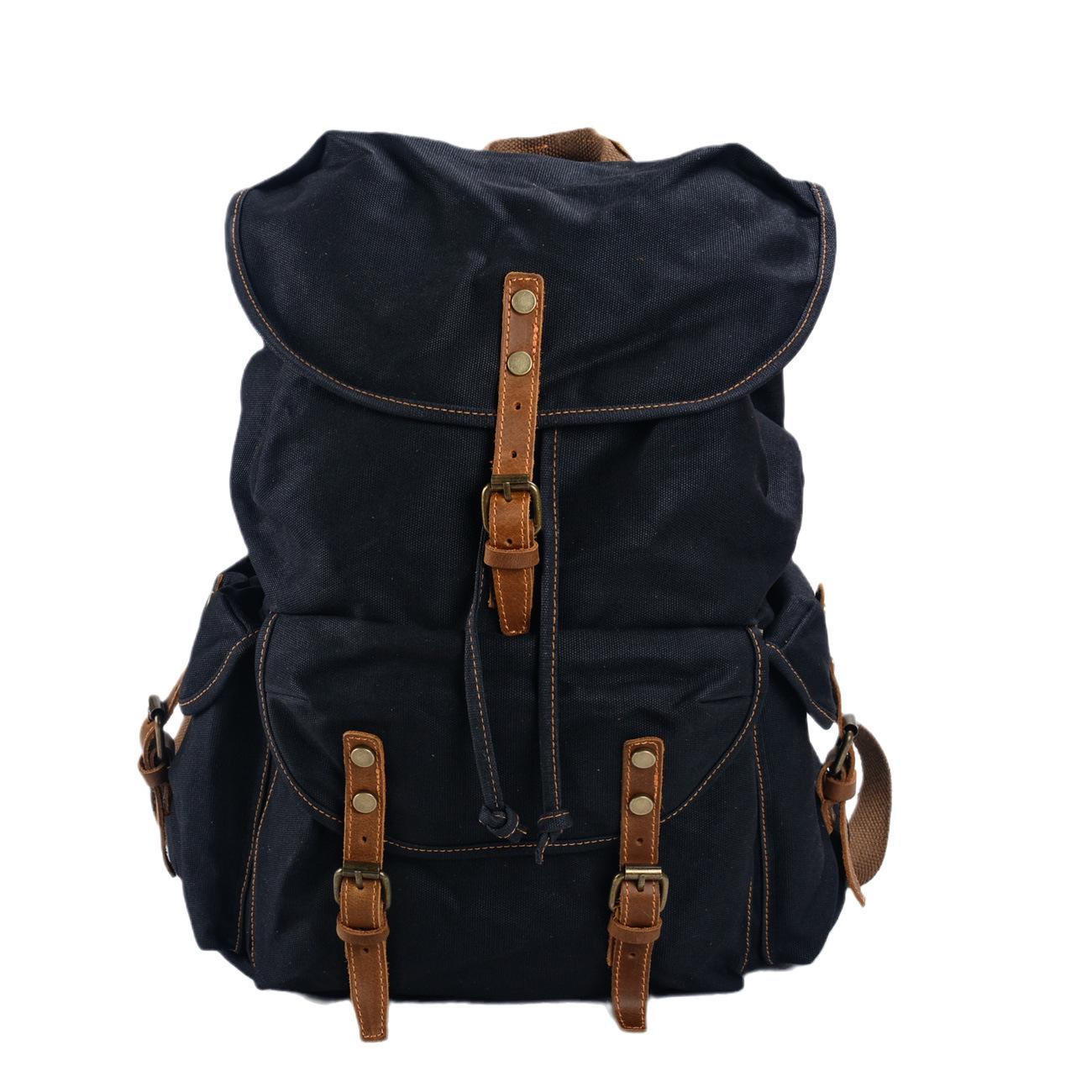 

Retro Canvas Mountaineering Backpack - Large Capacity, Casual Soft Wax Grey for Men and Students