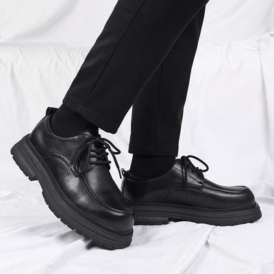 Pantofi bărbătești cu talpă groasă, stil business, design clasic, la modă, nuntă, exterior, petrecere, zi de zi, birou, pantofi negri, noi