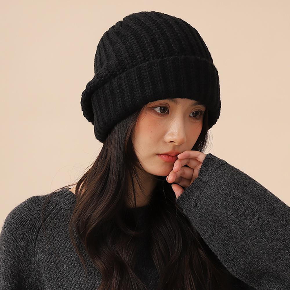 Women's Knitted Hat, Versatile For Autumn And Winter, Warm, With Ear Flaps, Loose Fit.