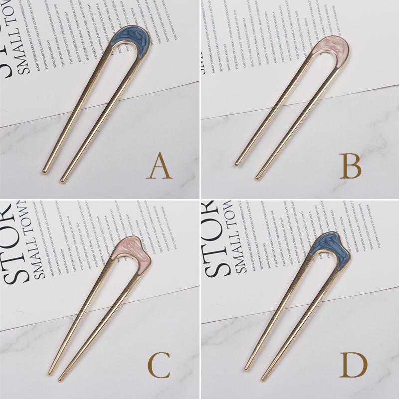 Frauen Frikadelle Haar Stecker Metall U-förmigen Haar Zubehör Kopfschmuck Haar Sticks Elegantes Temperament