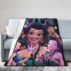 Derpy Blue Tiger Plush Blanket KPop Demon Hunters Creative Throw Blankets for Bed Sofa Couch 200x150cm Quilt