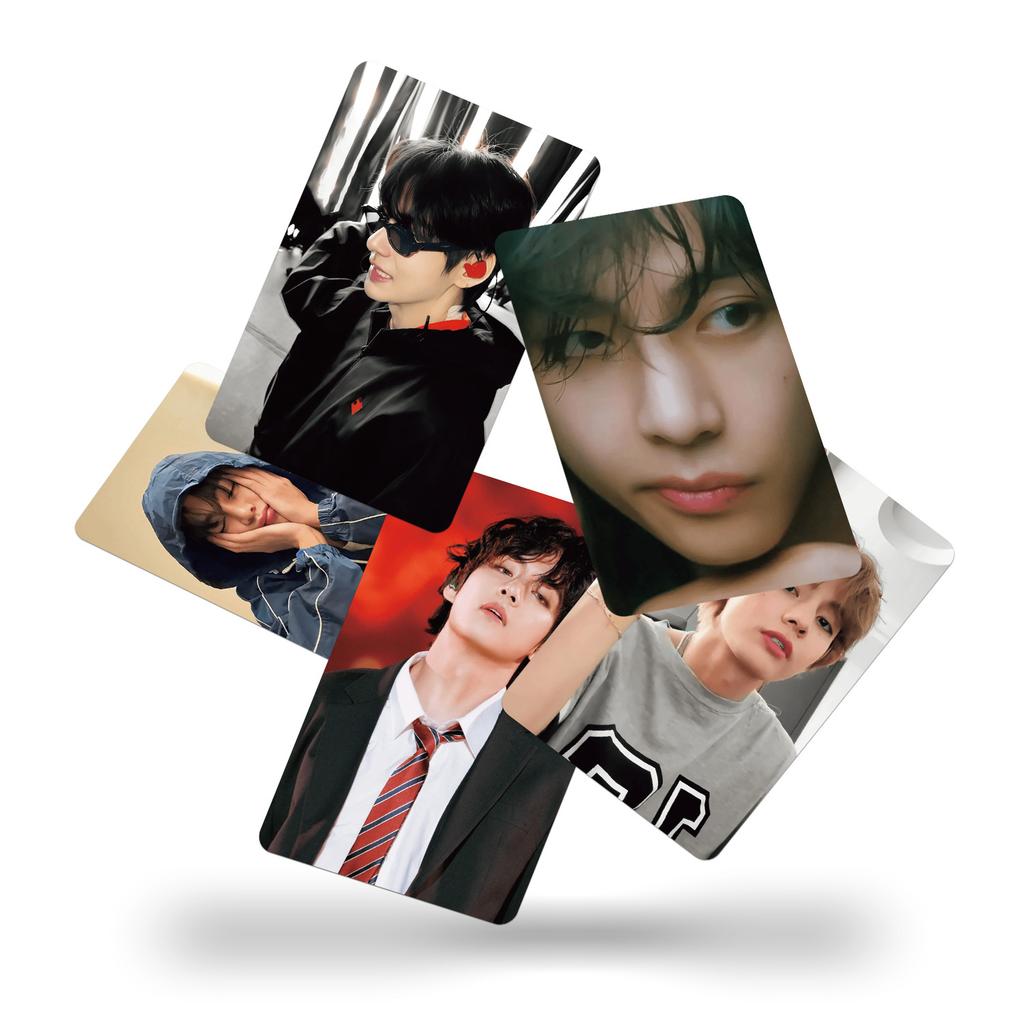 BTS V Lomo Card, 55pcs Kim Taehyung Photocards, Kpop Bangtan Boys V Laser Photo Cards Set, ARMY Fans Collectible Gift, 55x85mm