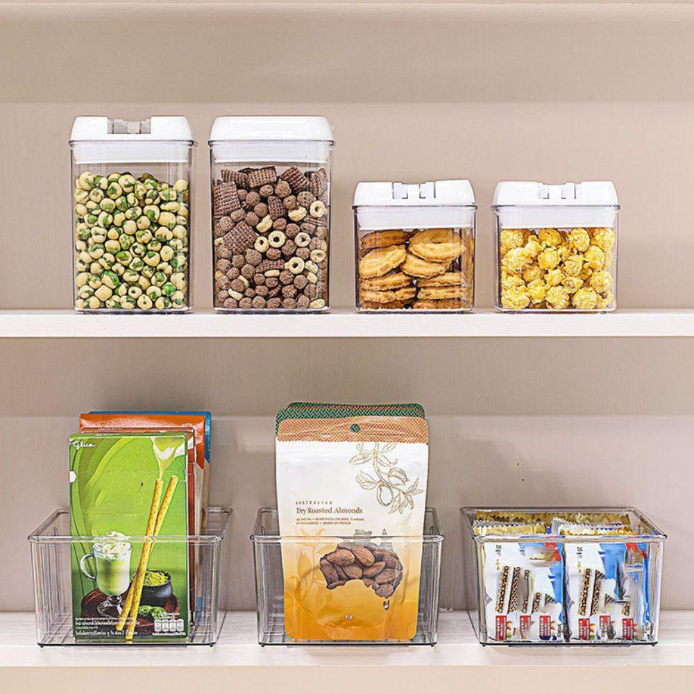 Removable Dividers Fridge Storage Box 4 Grids Food Storage Bin Kitchen Organizer