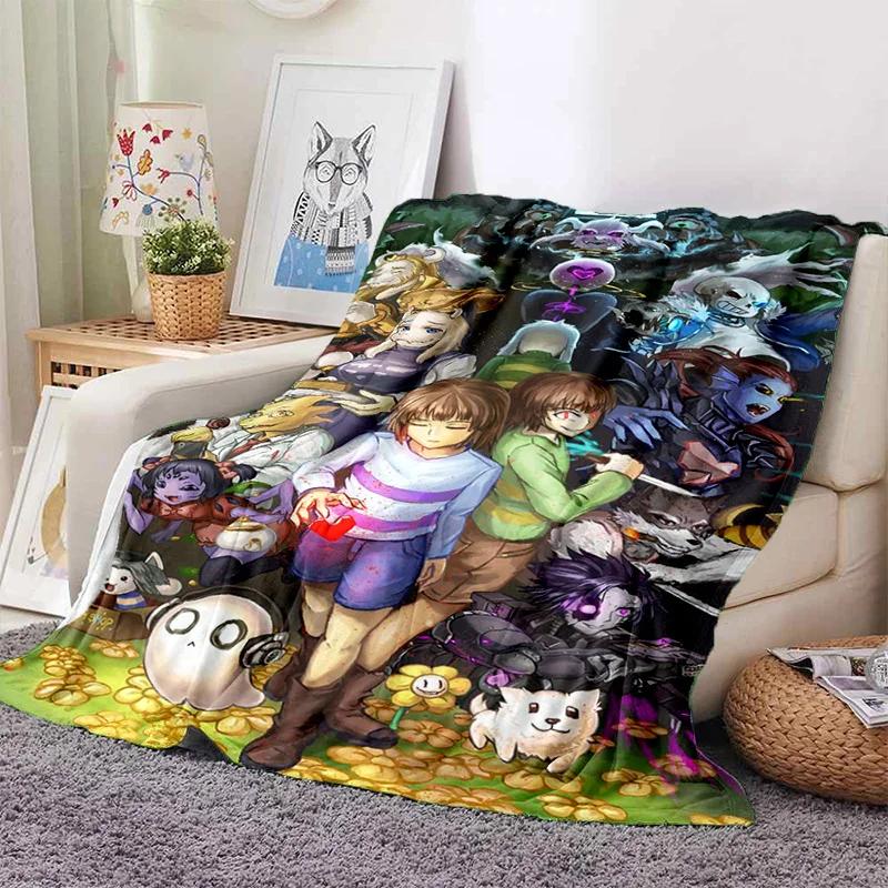 Funny U-Undertale Sans 3D Print Blanket Super Soft Warm Fleece Throw Blanket for Underground Legend Game Sofa Bed