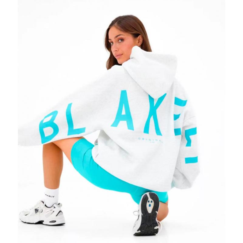 TK Women's and Men's Letter Print Hooded Sweatshirt Sports Pullover