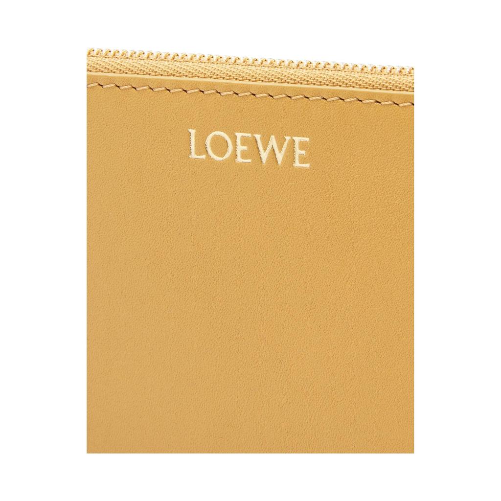 Loewe Letter Embossed Zipper Wallet Napa Leather Women Wallet Desert-Yellow Deep-Red CEM1Z40X02-6743