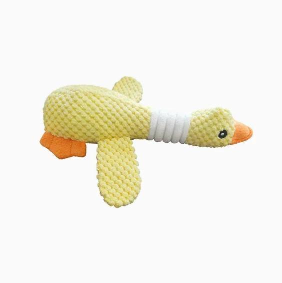 

Squeaky Plush Goose Dog Toy Durable Corn Velvet Chew Toy for Small Medium Dogs Interactive Pet Supplies жовтий