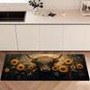 Highland Cow Kitchen Rug Farm Mother and Baby Cow Pattern Non Slip Floor Mat for Kitchen Rustic Country Home Decor