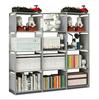 Best-Selling Multi-Layer Bookshelf: Three-Column Steel Pipe Bookcase for Home Storage & Student Organization