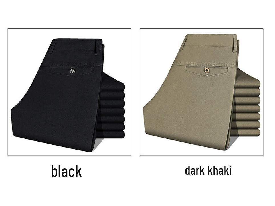 Men's Summer Cotton High-Waist Casual Trousers - Middle-Aged & Elderly 