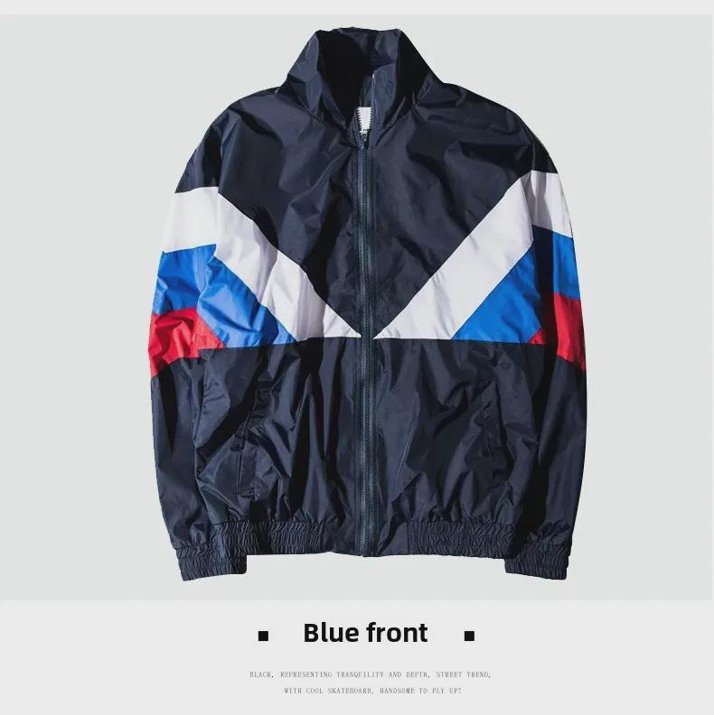 2023 Retro Kontrastfarbe Freizeitjacke: Europäische und amerikanische Streetwear für Herren
