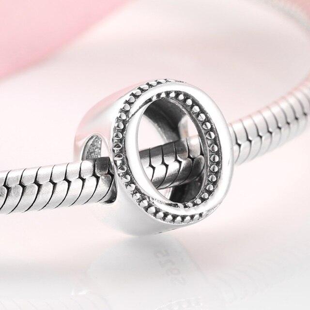 925 Sterling Silver Fashion Delicate A To Z Alphabet Letter Beads Fit Charms 925 Bracelets Bangles Diy Jewelry