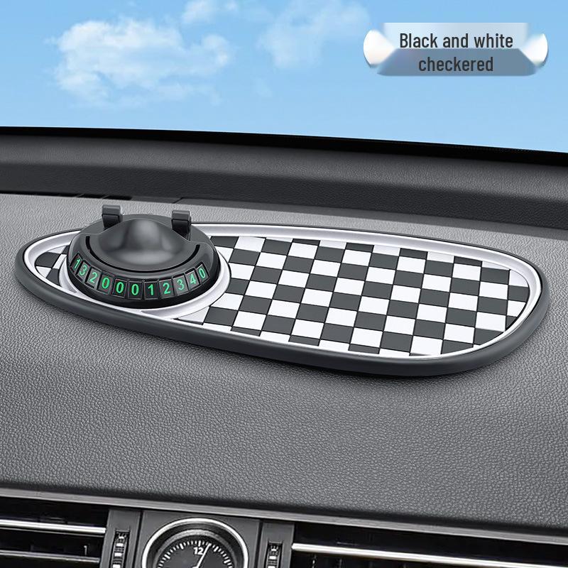 Multi-function Anti-Slip Car Mat with Phone Holder & Parking Number Plate