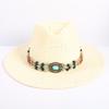 Popolare Cappello di Paglia Classico Western da Cowboy Estivo Vuoto con Ampia Tesa Cappello da Sole Cappello di Paglia Intrecciato a Mano