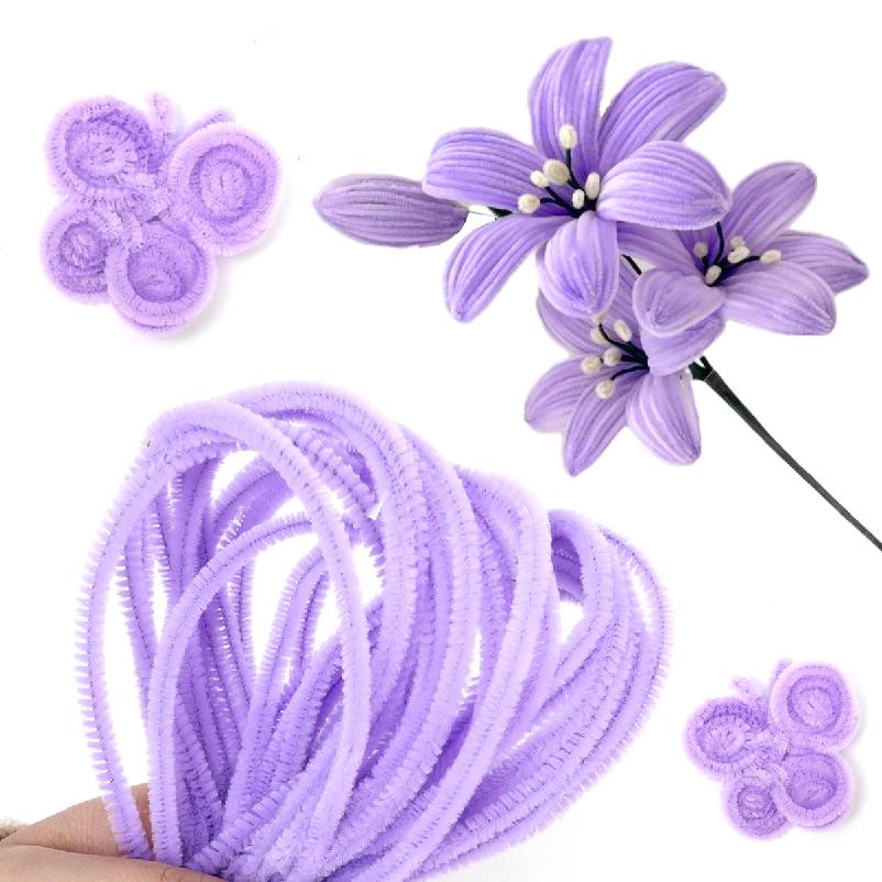 Colorful Chenille Stems Pipe Twist Stick Hair Strip DIY Craft Educational Toys Cleaners Plush Tinsel Xmas Party Gifts