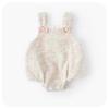 Trendy Baby Girl Fleece-Lined Romper for 100-Day Celebration, Super Cute Princess Style with Suspenders for Outings