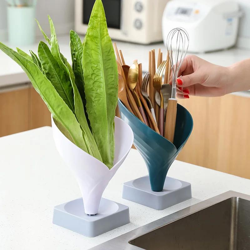 Creative Chopsticks Storage Cage Kitchen Storage Funnel Rack Flower Funnel Storage Rack Fruit Dish