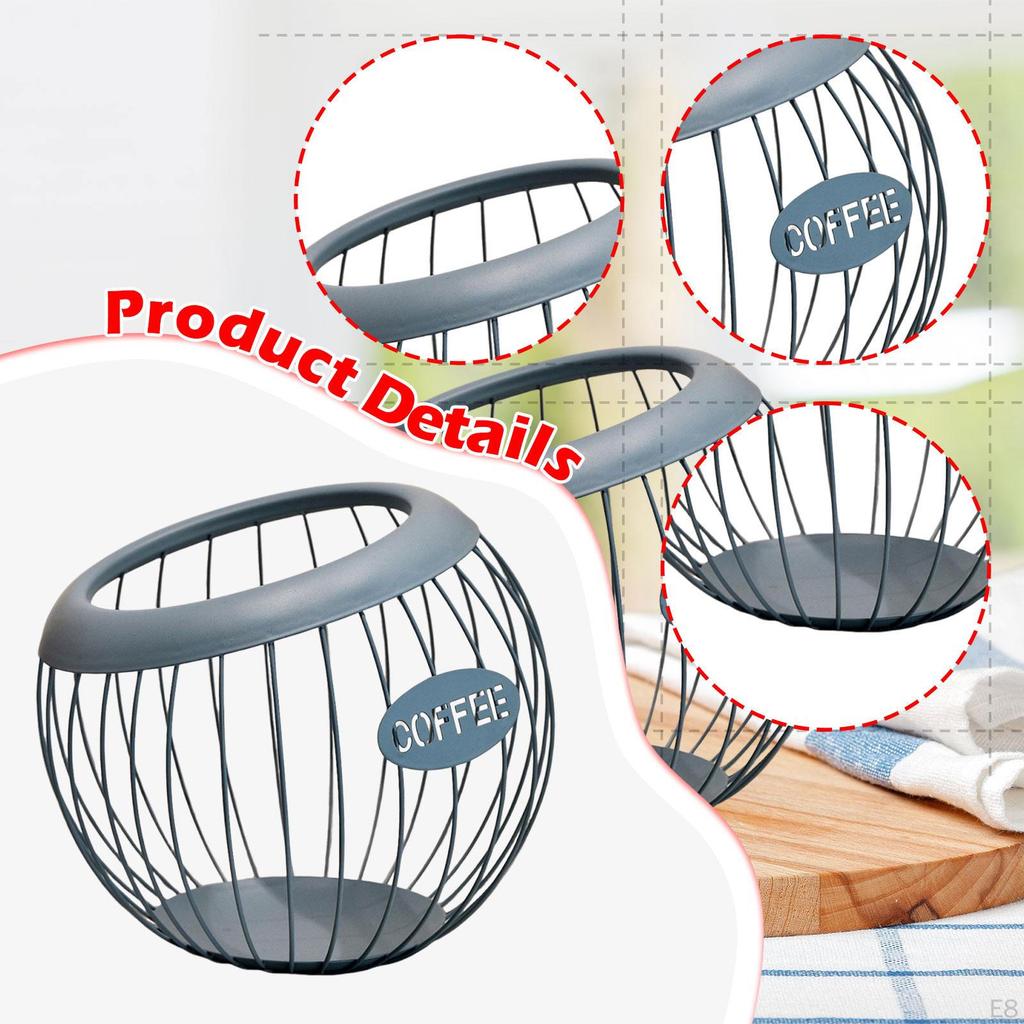 Coffee Capsule Holder, Espresso Organizer, Practical Storage Basket with Large Capacity for