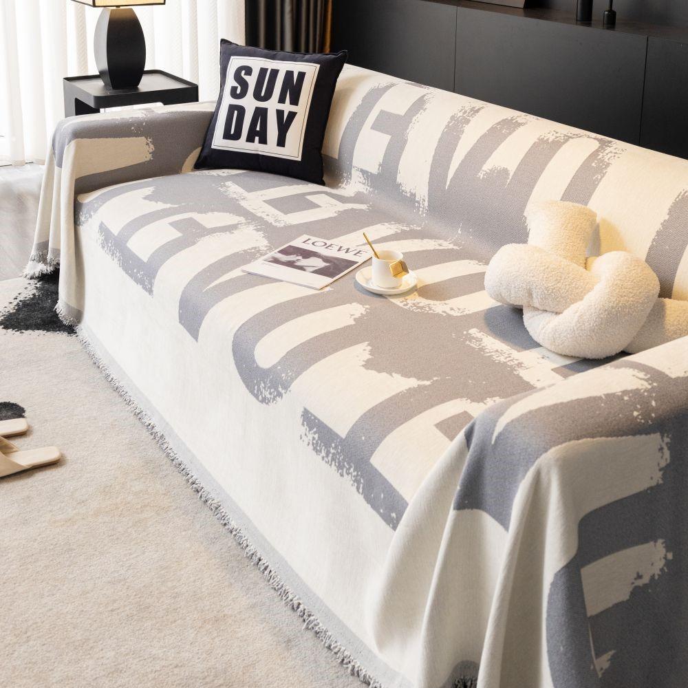 Fundas Sofas Nordic Letter Sofa Cover Throw Blankets for Living Room Position Modern Throw Camping Picnic Blanket Cover
