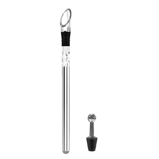 Wine Cooling Stick Wine Chiller with Aerator Spout Stainless Steel Iceless Wine Bottle Cooler Stick for Enhanced Aroma Flavor