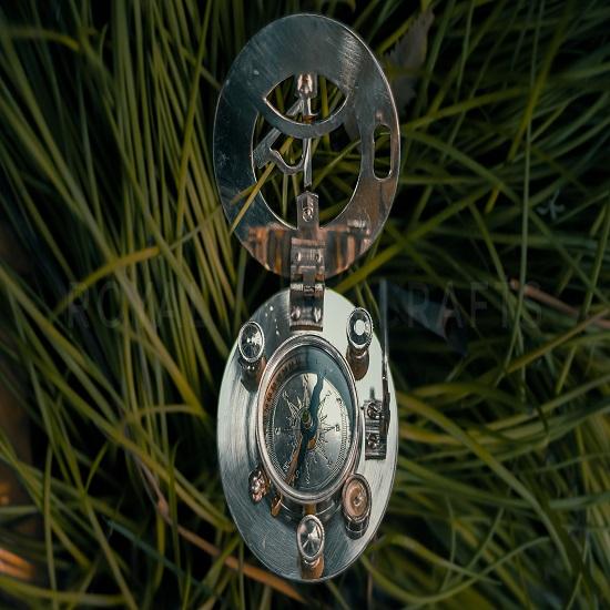 Antique Nautical Directional Magnetic Sundial Brass Compass, Antique Decor Birthday Gifts for Men, Astrolabe for Him, Baptism Gifts
