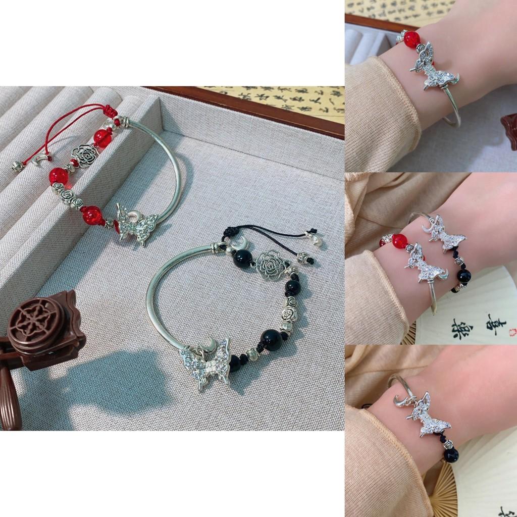 Chic Butterfly Rose Bracelet Womens Summer Fashion Retro Style National