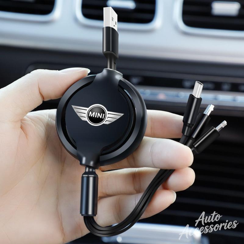3-in-1 Interface Car Charger Data Cable Safe Fast Charging Accessories For BMW Mini Cooper One JCW F54 F55 F56 F57 F60 Stickers