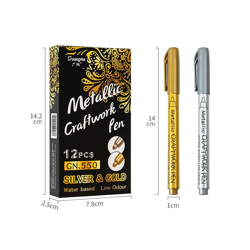 1Pc Metallic Waterproof Permanent Marker Pens for DIY Epoxy Resin Mold Gold Silver Color Drawing Supplies Craft Marker Pen