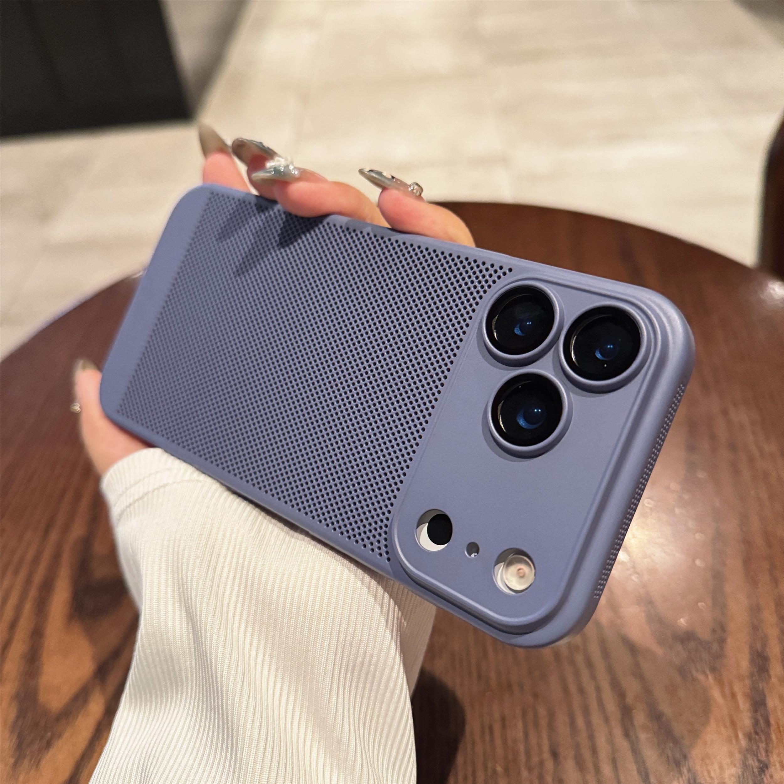 

Матовый охлаждающий корпус-сетка с защитой от перегрева для iPhone 17 Air 16 16E 15 14 13 12 11 Pro Max Plus, Жесткий чехол с защитой стеклянной линзы iPhone17