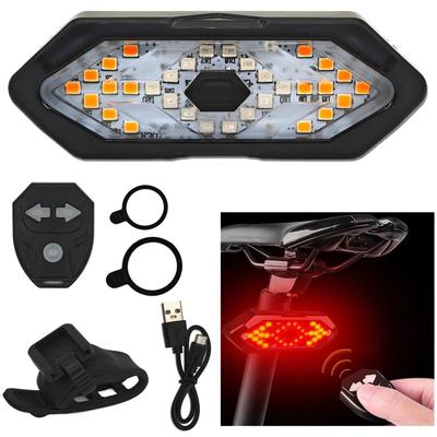 Svetlo na bicykel smerovky + červené svetlo, USB s diaľkovým ovládaním