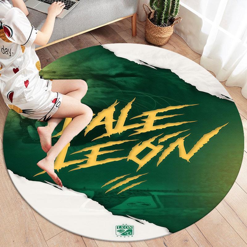 Club Leon Round Area Rug,Carpet Rug for Living Room Bedroom Sofa Playroom Decor,Non-slip Floor Mat