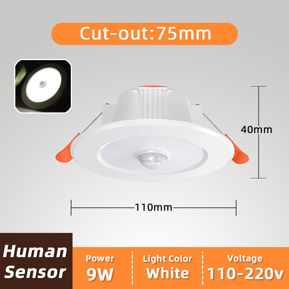 Smart PIR Motion Sensor / Radar Sensor Recessed LED Downlight 9W 12W Household Recessed Ceiling Spot Lamp