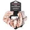 Giovanni, Satin Hair Scrunchie, Extra Large, Blusher, Gray and Black, 3 Pieces