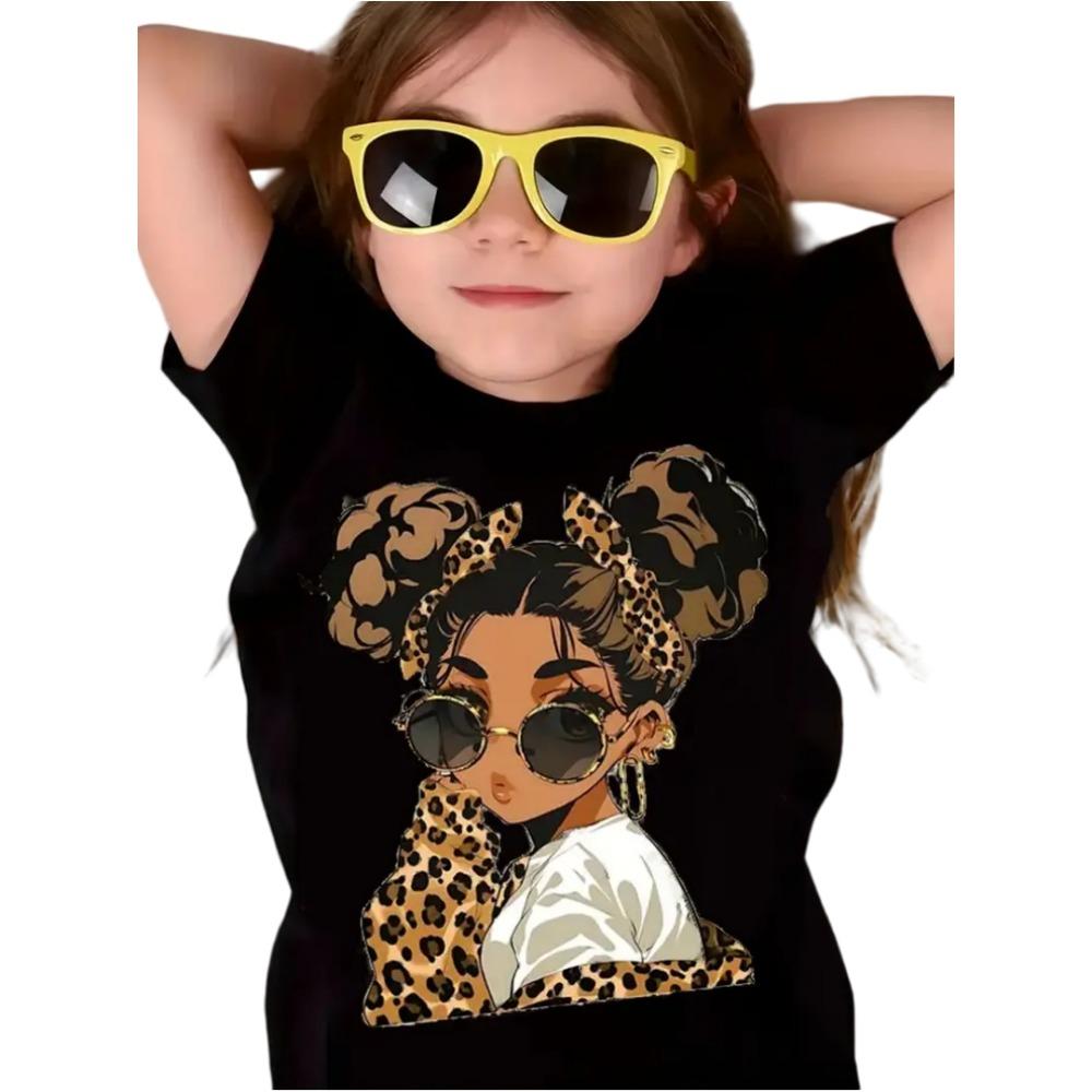 Colorful children's T-shirt summer short sleeved girls' T-shirt top fashionable little girls' clothes casual O-neck boys' and children's T-shirt