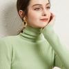 Autumn Winter Solid Color Turtleneck Bottomed Knitting Pullover Top Women Casual Fashion All-match Slim Sweater