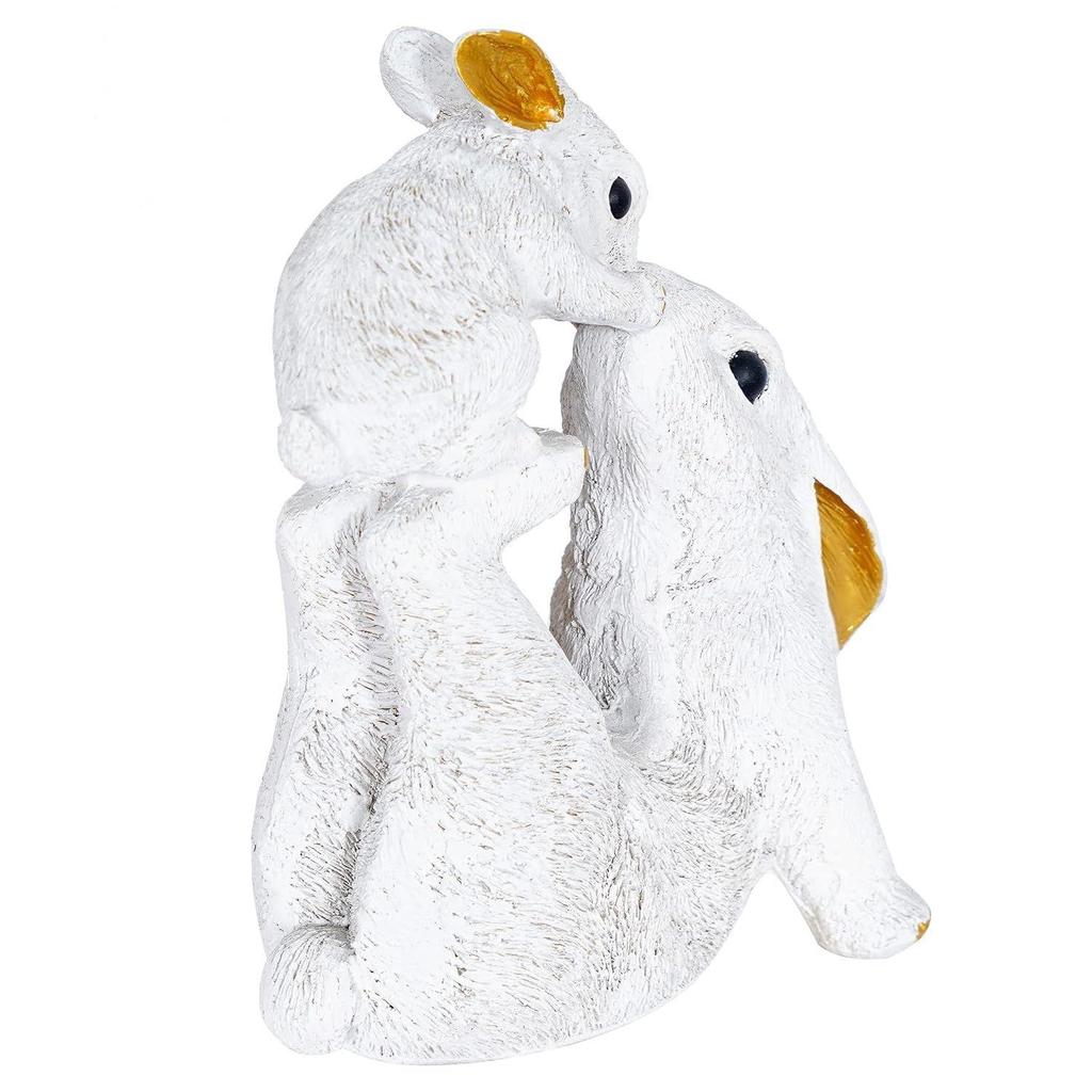 Rabbit Statue with Rabbit Baby Playing Showpiece for Home Decor Showpiece Feng Shui Vastu Items for Good Luck, Wealth and Vastu Animal Decorative