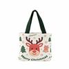 New Canvas Christmas Handbag Santa Snowman Reindeer Printed Reusable Shopping Bags Foldable Shoulder Bag Christmas Shopping