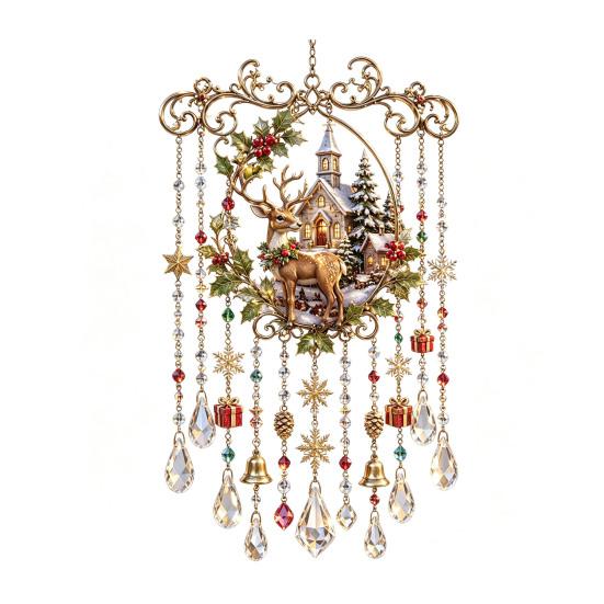 Entspannende Klang-Windspiele für Zuhause, Weihnachts-Glockenspiel, Acryl-Sonnenfänger für Außenbereich, Garten, Terrasse, Elegante Dekorationen, Festdekoration, Hängend im Hof